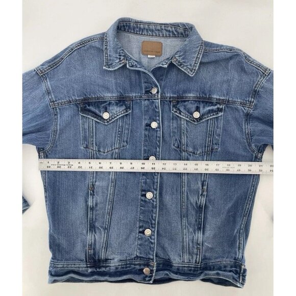 American Eagle Jacket‎ Women’s Denim Blue Pockets Jean Jacket Sz Sm Normcore - Picture 12 of 12